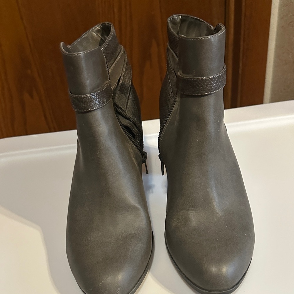 Laura Ashley Charcoal Ankle Booties